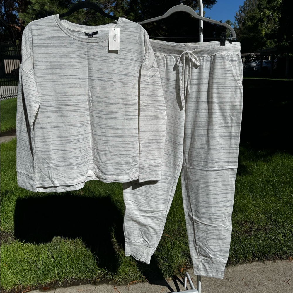 NWT Alfani French Terry Pajama Set